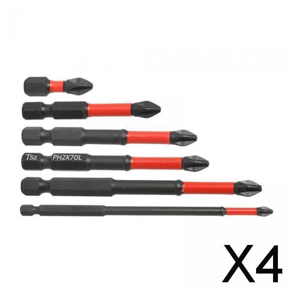 4x6 Pieces Cross Screwdriver Bit Cross Slot Screwdriver Bit Set for Car Garden Drill bit