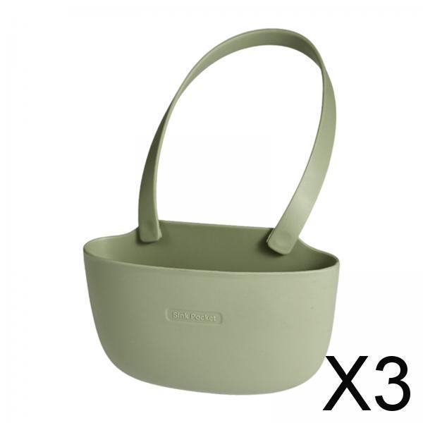 3xSink Drain Rack Sink Organizer Sink Drain Hanging Bag for Sink Basin Kitchen green single layer