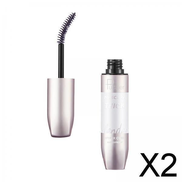 2x4D Voluminous Mascara Waterproof Eye Makeup No Flaking Thick Curling Eyelash Brown