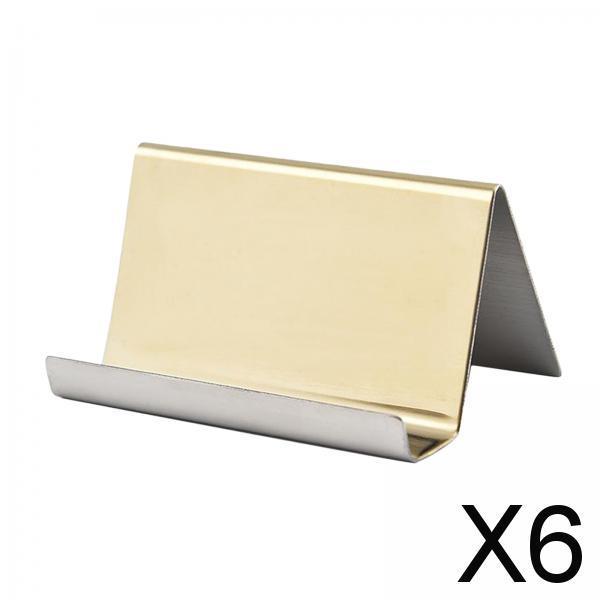 6xBusiness Card Holders Name Stand Collection Rack Organizer Champagne B