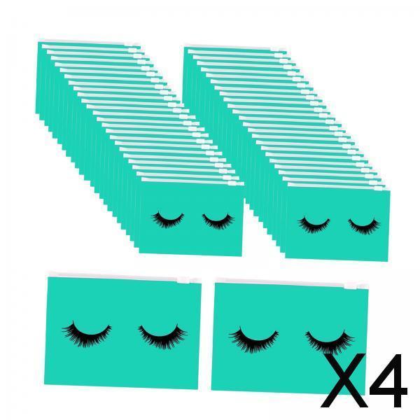 4xMultipurpose 50Pcs Eyelash Bags Eyelash Makeup Bags with Zipper Lightweight S blue