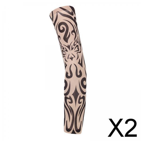 2xUnisex Cooling Arm Sleeves Tattoo Cover up for Walking Basketball Tennis C