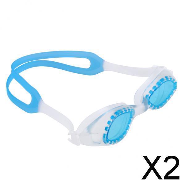 2xKids Anti-Fog Anti-UV Waterproof Swimming Goggles Glasses Eyewear Lake Blue