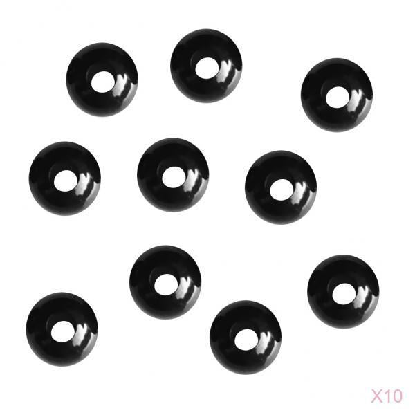 100Pcs Black Plastic Elastic Shock Cord Rope Toggle Ball End Lock Stopper