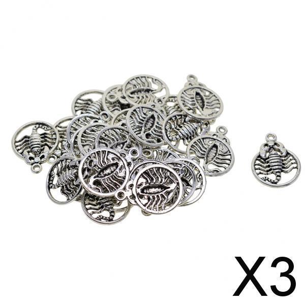 3x30x Tibetan Silver Scorpions Charms Pendants for DIY Neckalce Jewelry Making
