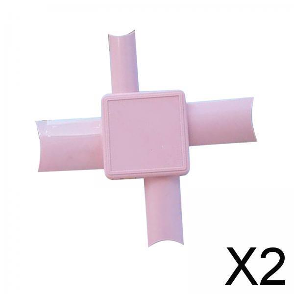 2xPlastic French Nail Tip Nail Applicator DIY Plate Fingers Toes Manicure Pink