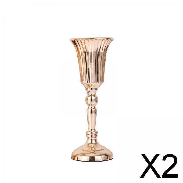 2xIron Flowers Vase Flower Arrangement Flowerpot for Hotel Office Decoration M