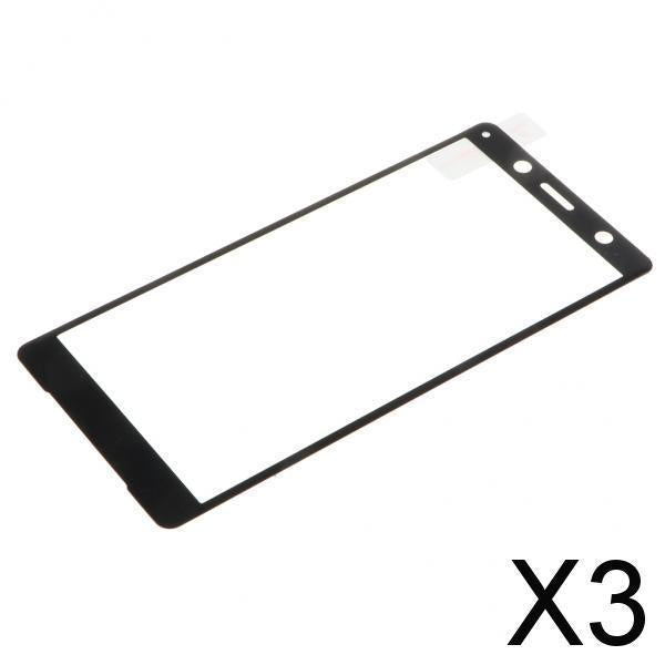 3xFull Cover 3D Curve Protective Film Screen Guard for Sony XZ2 Compact black