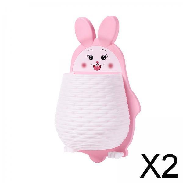 2xStorage Organizer Rack with hook Rabbit Shape for Home Bathroom Pink