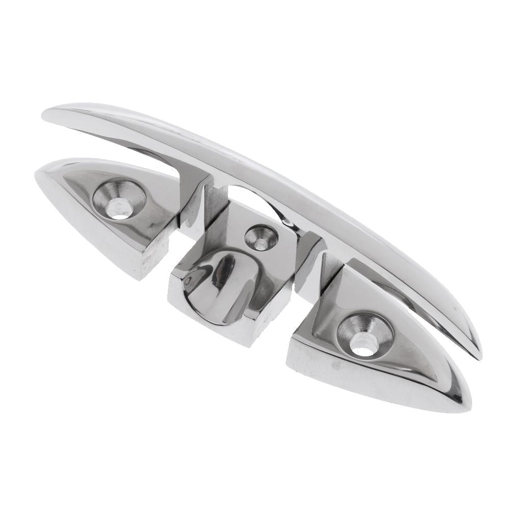Boat Marine Stainless Steel Flip Up Folding Pull Up Dock Cleat Flush Mount