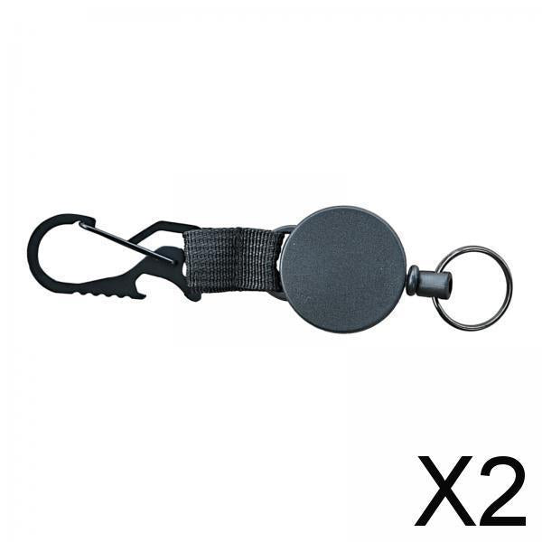 2xRetractable Keychain Carabiner for Mountaineering Camping Outdoor Activities