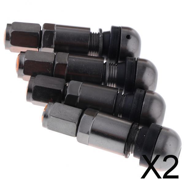 2x4 Pcs Car Tubeless Wheel Dust Caps Tire Valve Stems Gray