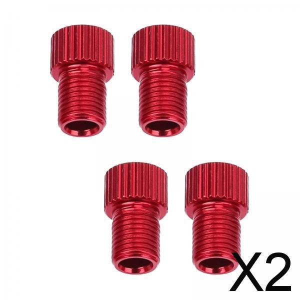 2x4x Bike Valve Adapter Replacement Conversion for Cycling Road Bike Equipment Red