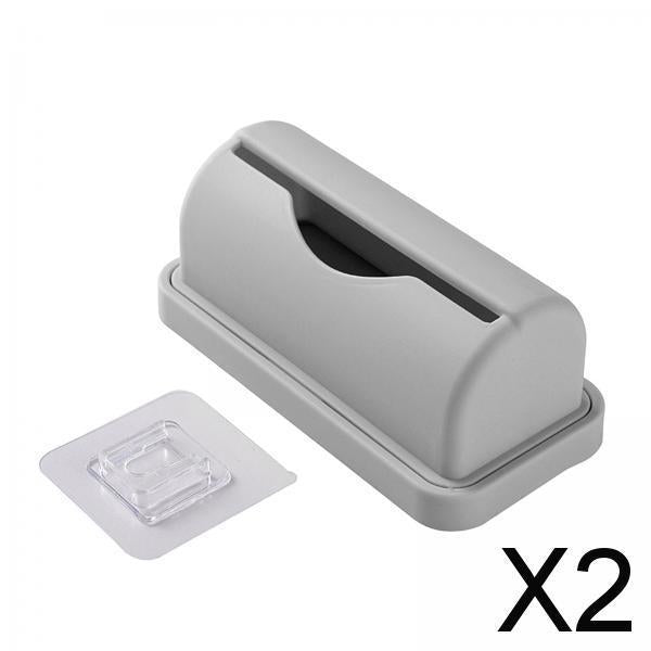 2xWall Mount Trash Bag Dispenser Hanging for Living Room Cabinet Ornament Grey