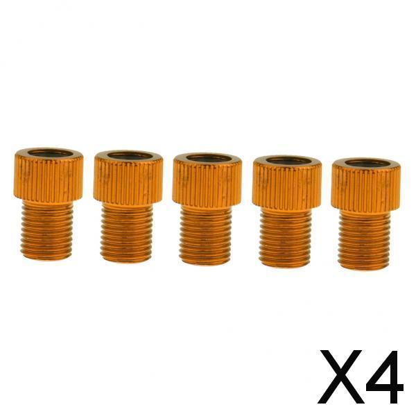 4x5x Presta to Schrader Valve Adaptor Converter Bike Pump Connector Gold