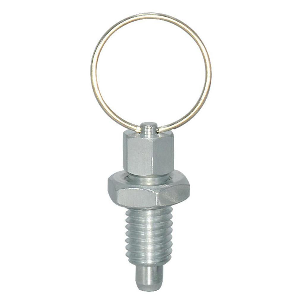 Galvanised Carbon Steel Non Lock-Out Indexing Plunger M6 4mm Flat