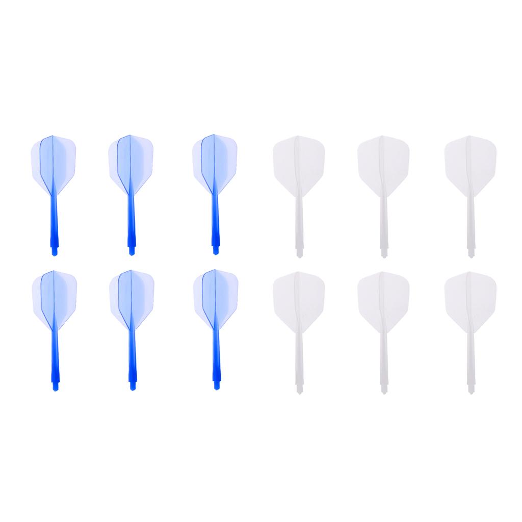 12x Transparent 2BA Thread Dart Shafts and Dart Flights Connection, 2 Colors