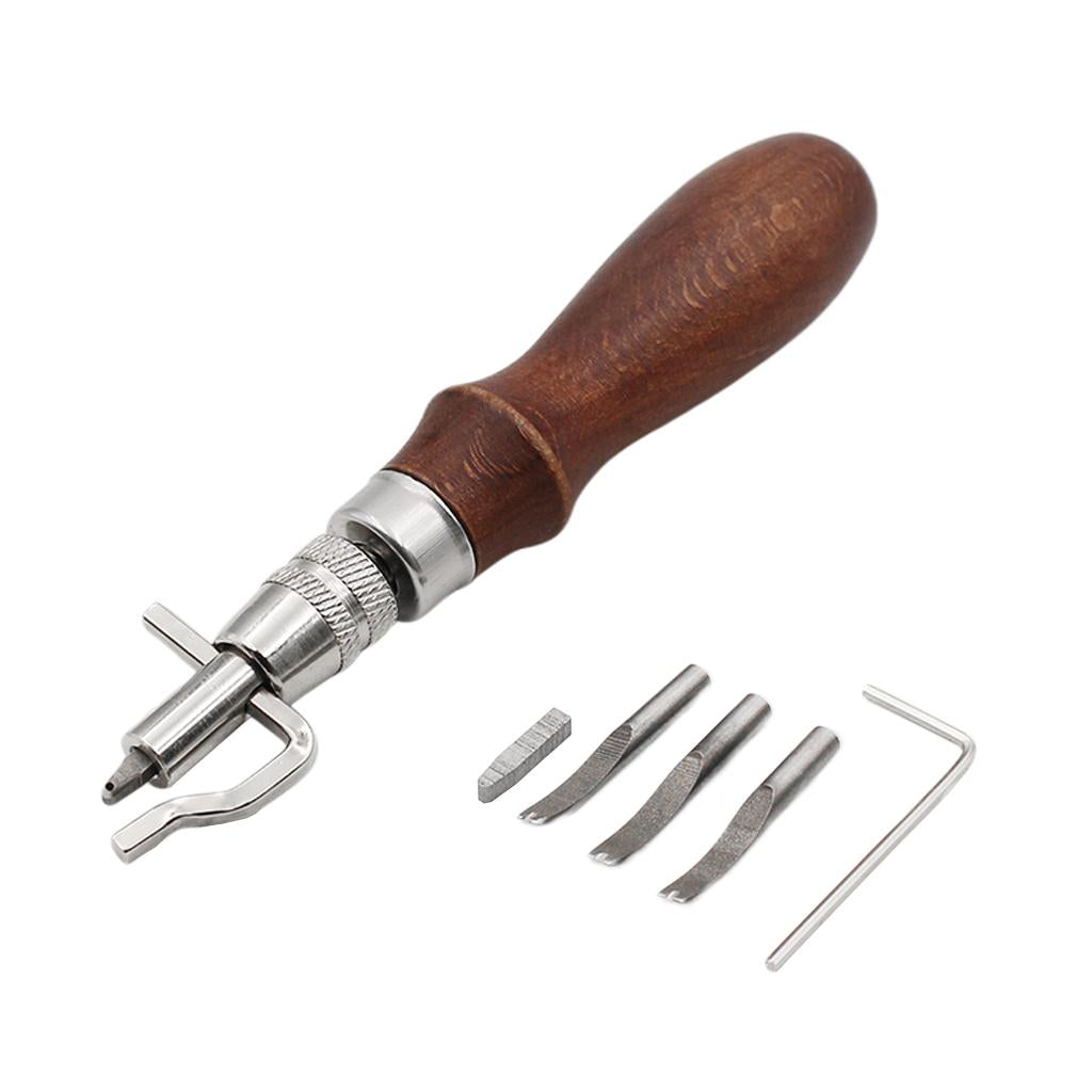 5in1 Leather Craft Stitching Groover Skiving Edger Beveler Leather Cut Tool