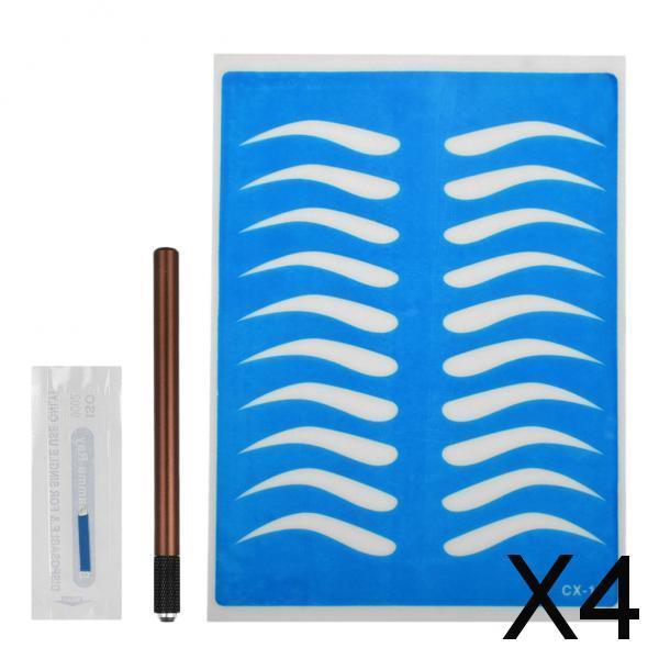 4xMicroblading Eyebrow Permanent Makeup Kit Tattoo Pen Needle Practice Skin Eyebrow B