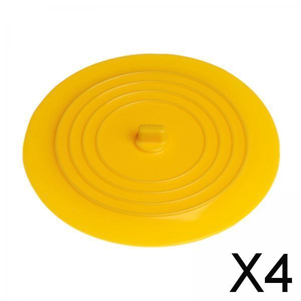 4xSilicone Tub Stopper Bathtub Drain Stopper Sealing Sink Stopper Yellow