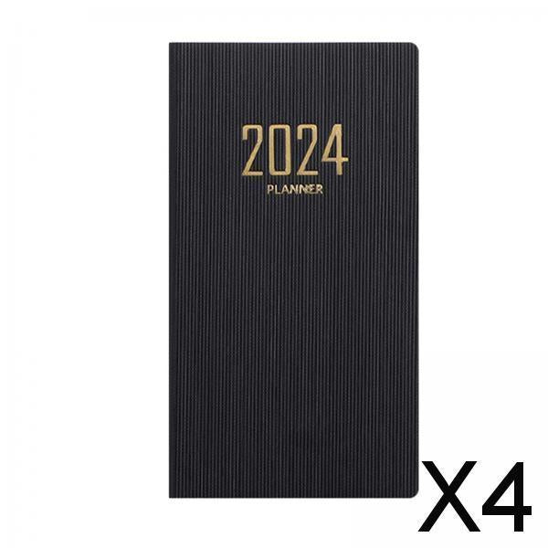 4x2024 Planner Journal to Track Goals Agenda Notebook for Business Home School Black