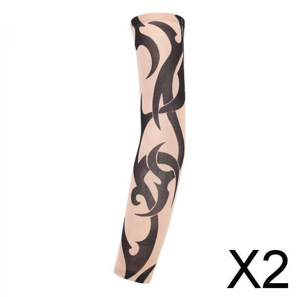 2xUnisex Cooling Arm Sleeves Tattoo Cover up for Walking Basketball Tennis E