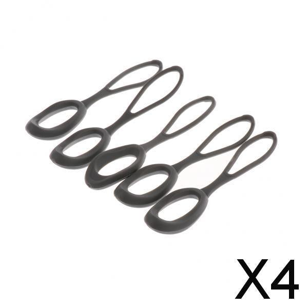 4x5 Pieces Non-slip Strong Zipper Pull Cord Zip Puller Zip Fastener Grey