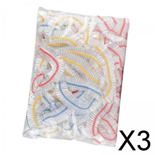3x100 Pieces Disposable Elastic Food Covers Food Wrap for Kitchen and Party