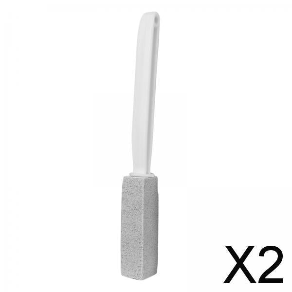 2xPumice Stone Toilets Brush with Handle for Rust Grill Feet Care Bath Pool Gray 20.5cm