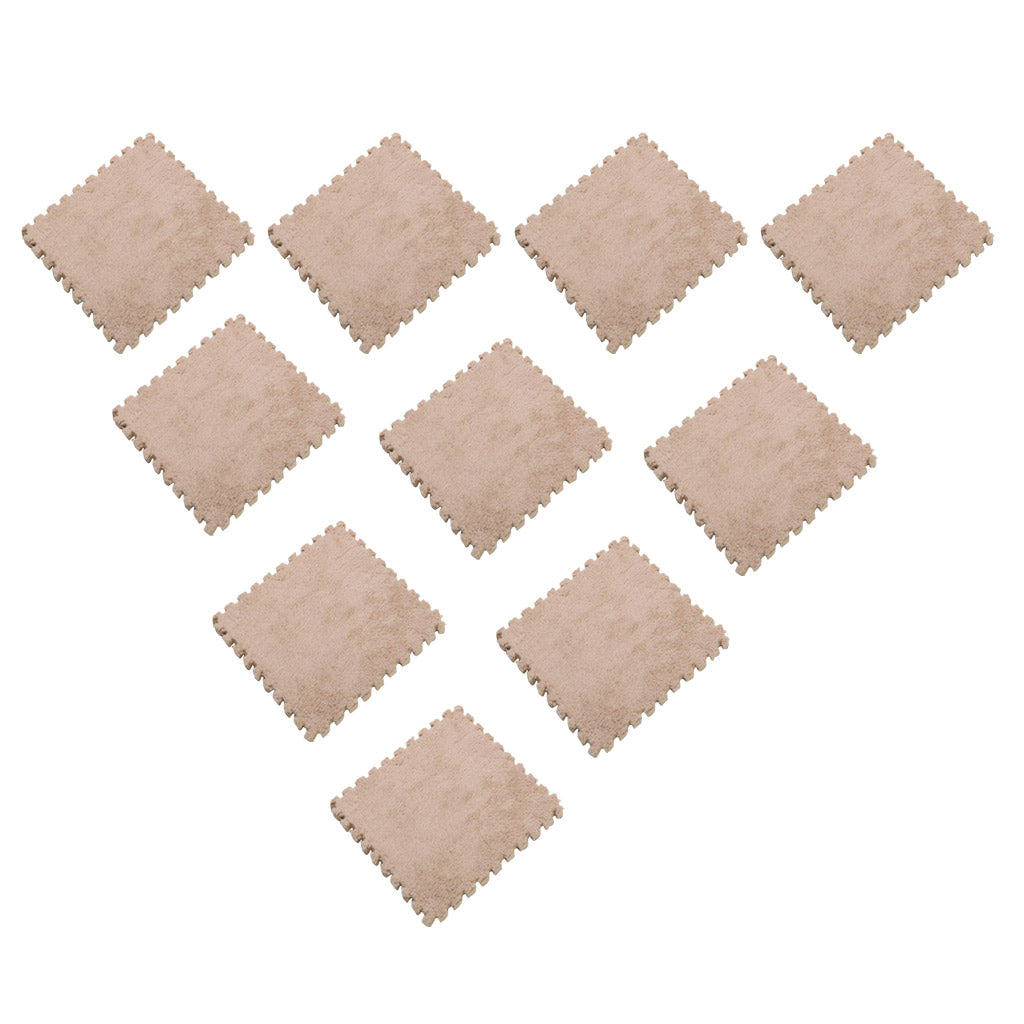 10Pc EVA Foam Puzzle Exercise Mat Interlocking Tiles Baby Crawl Mats Beige