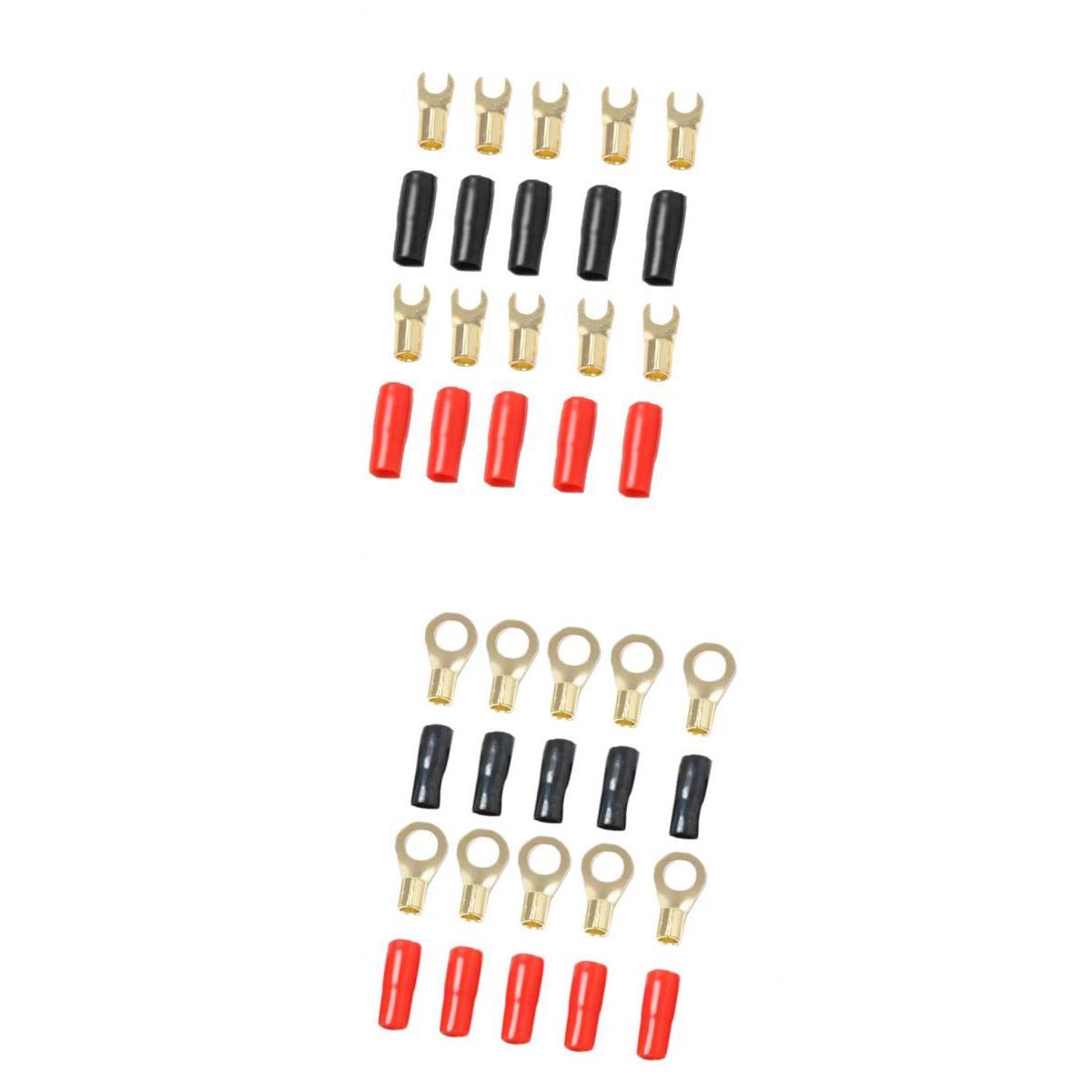 10 Pairs 8 AWG Car Audio Power Ground Wire Ring &Fork Terminal Connector
