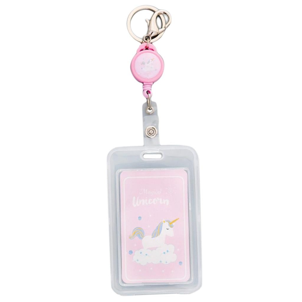 Credit Card Bus Pass ID Badge Holder Clounds Unicorn
