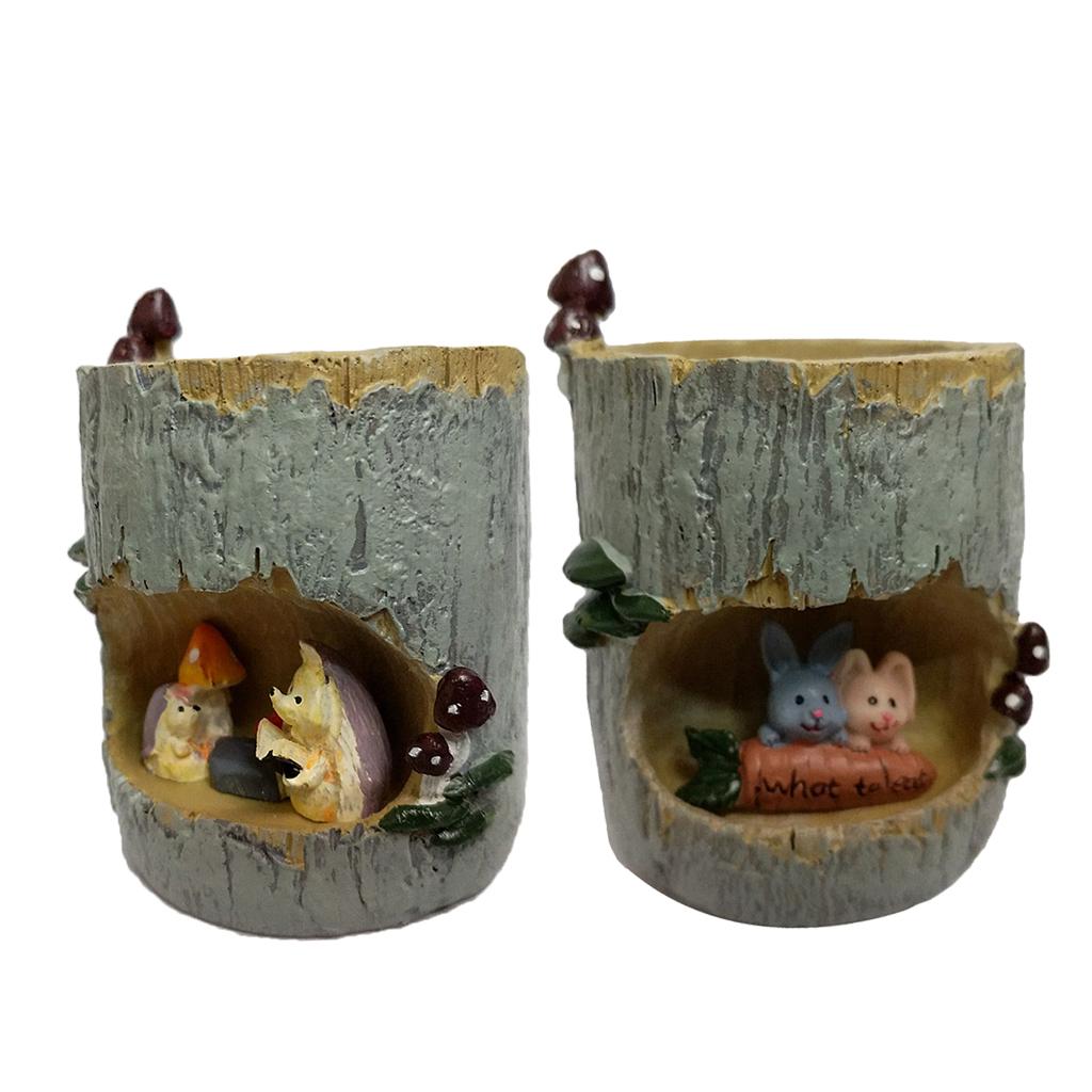 2 Piece Resin Animal Succulent Plant Flower Pot Garden Planter Double Layer
