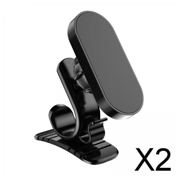 2xCompact Magnetic Car Phone Holder for Dashboard Rotatable Easily Install