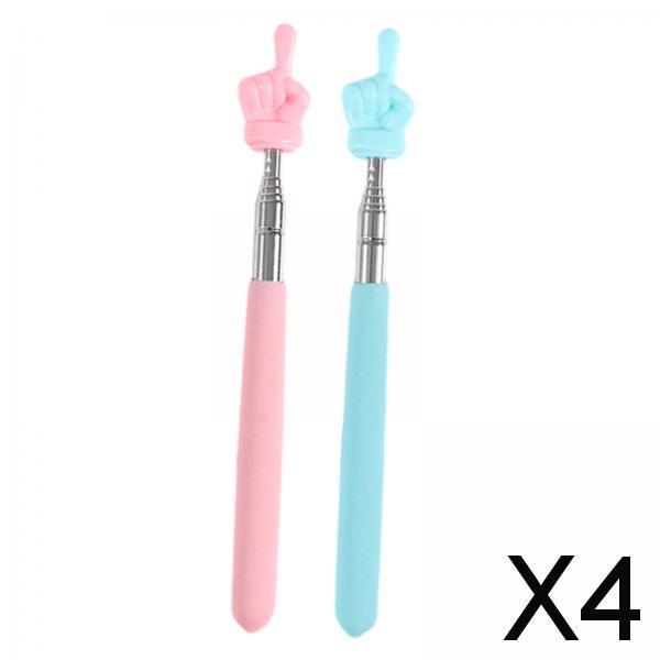 4x2 Pieces Extendable Finger Pointer Sticks Telescopic Teachers Finger Pointer Pink Blue