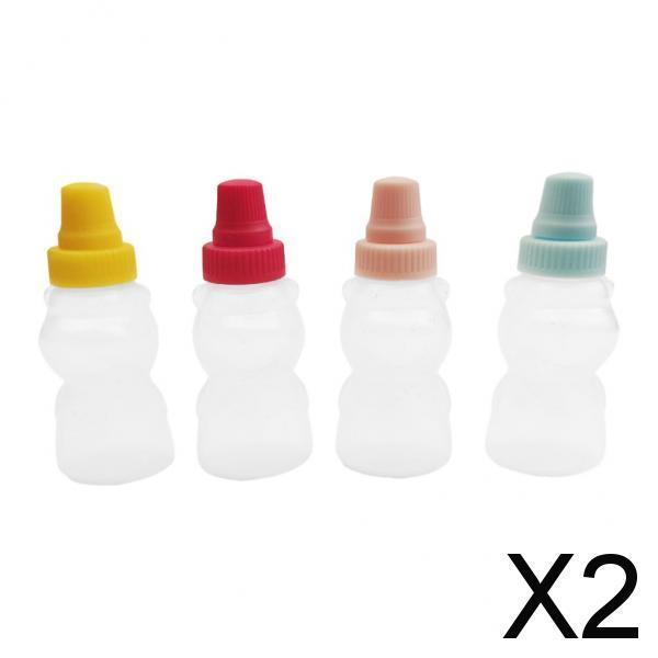 2x4 Pieces Refillable Tomato Ketchup Bottles 23ml for BBQ Sauce Olive Oil Kids