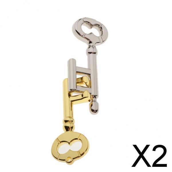 2xZinc Alloy Interlock Keys Puzzles Brain Teaser IQ Test Magic Educational Toy