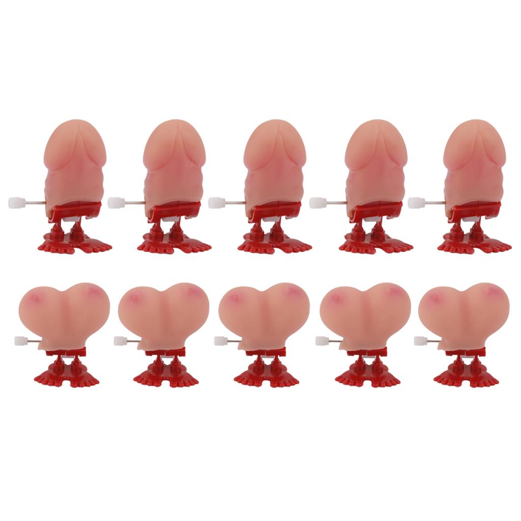 10x Novelty Boob Willy Shaped Wind Up Toy Hen Bachelorette Party Supplies
