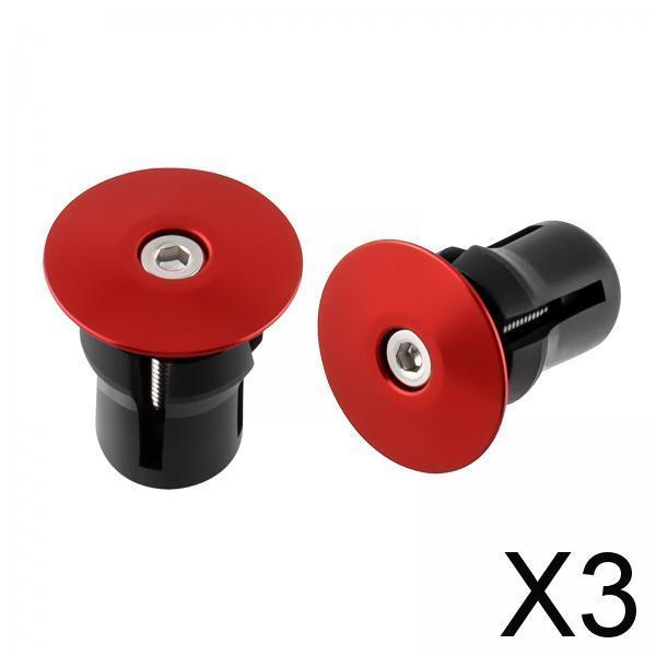 3x2x Bike Handle Bar Plugs Cap Bikes Bar End Plugs for BMX Cycling Most Bicycle Red No Mark