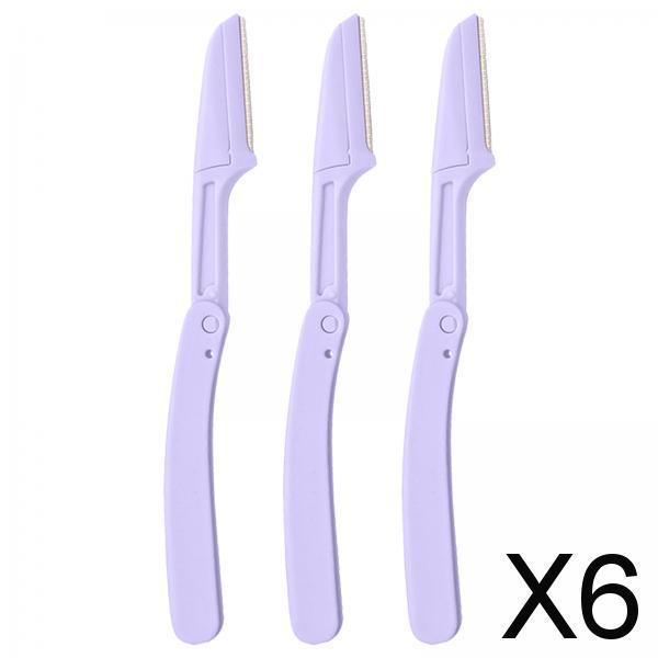 6x3 x Foldable Eyebrow Trimmer Razor Steel Blade Reusable for Men Women Purple