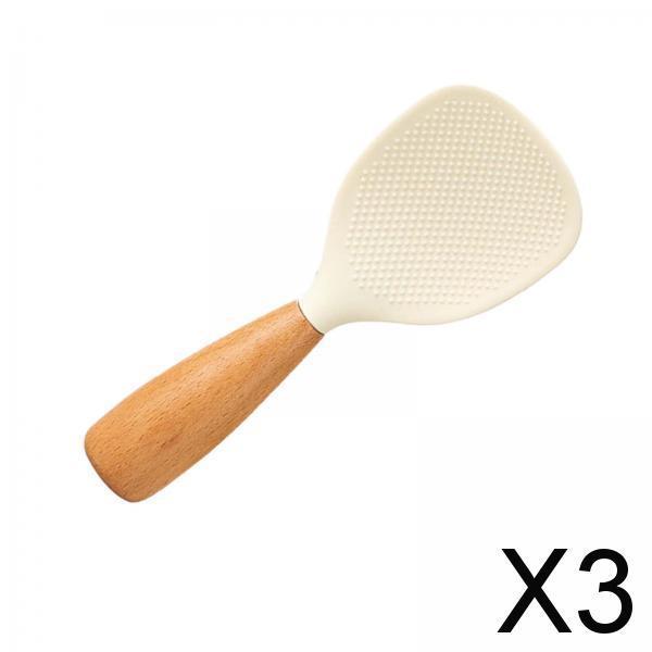 3xFood Serving Spoon Nonstick Rice Spatula for Home Sushi Rice Gadgets White