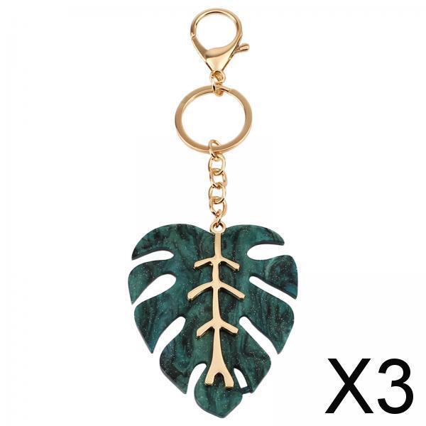 3xFashion Leaf Key Chain Men Boys Key Chain Hooks Gift Women  Blue 