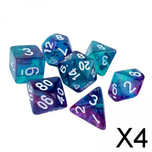 4x7x Game Dices Luminary Engraved Assorted for Roll Playing Games Style C