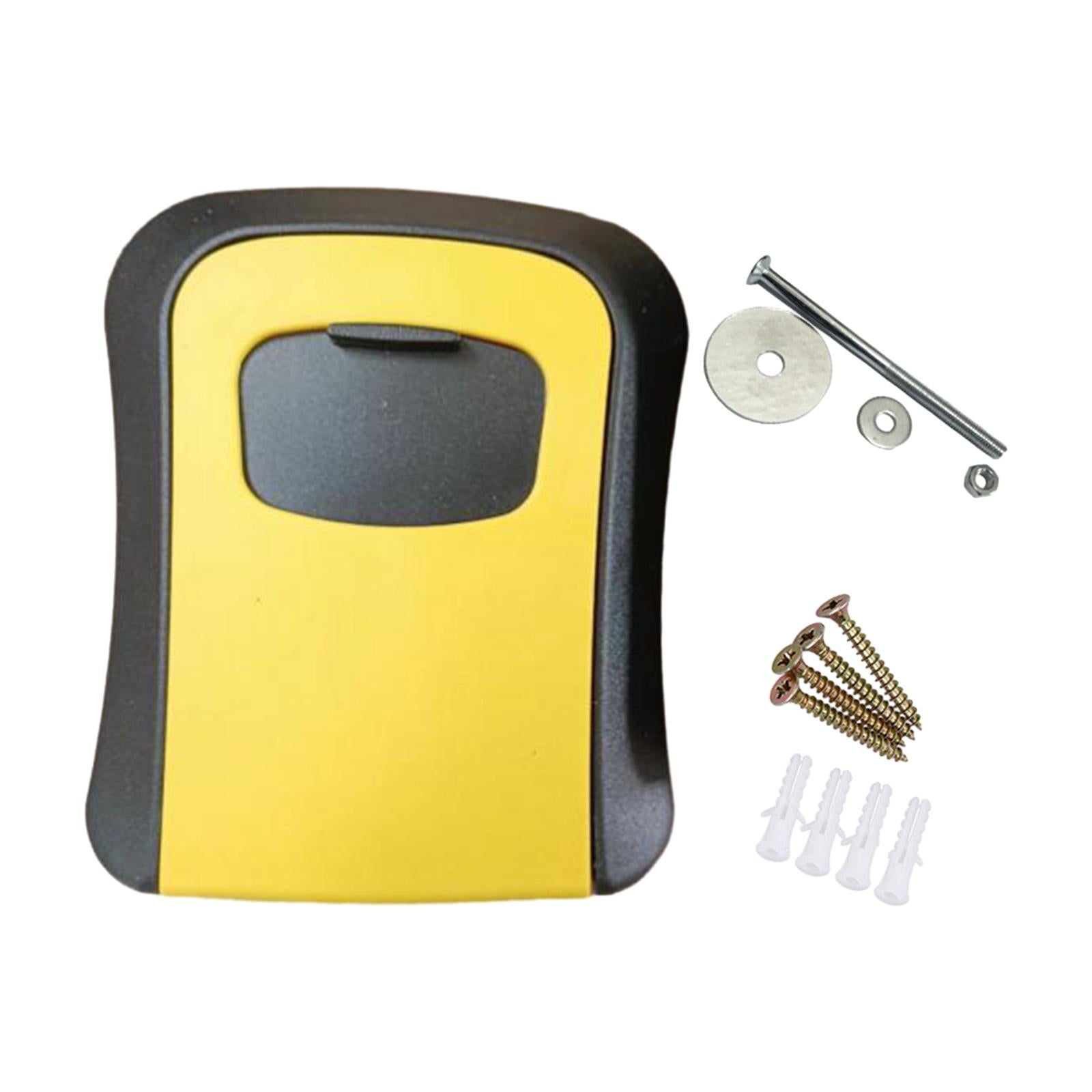 Key Lock Box Portable Resettable Key Storage Box for Office Outdoor Realtors Yellow