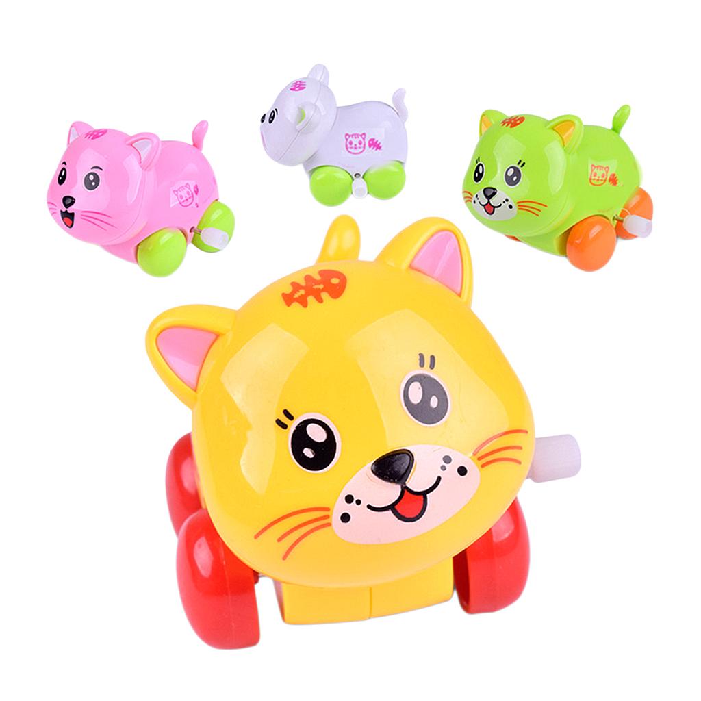 Baby Cartoon Clockwork Wind Up Toys Children Running Plastic Gift Cat