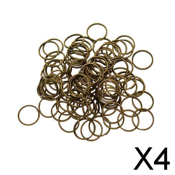 4x100Pcs Steel Strong 20mm Key Chain Spare Split Key Rings Bronze