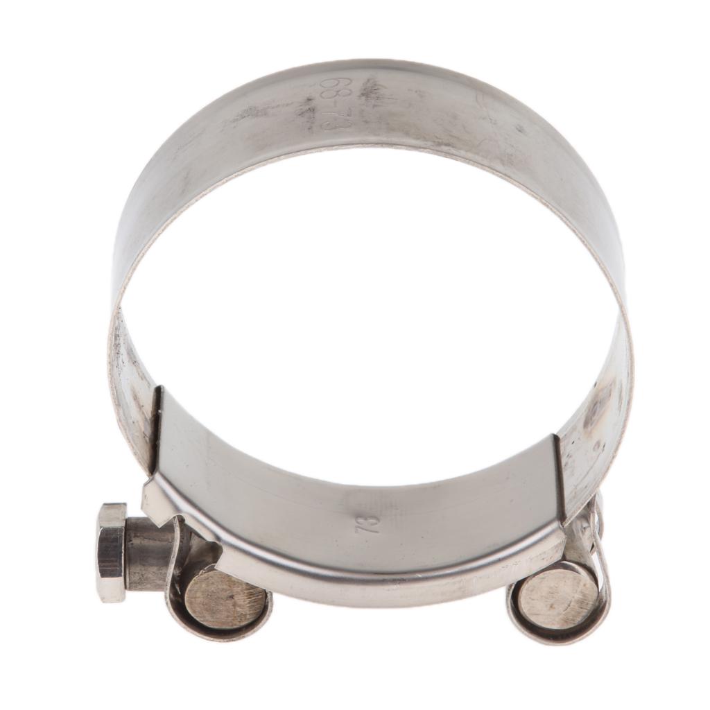 Universal Motorcycle Exhaust Clamp Clip - Stainless Steel 68-73mm
