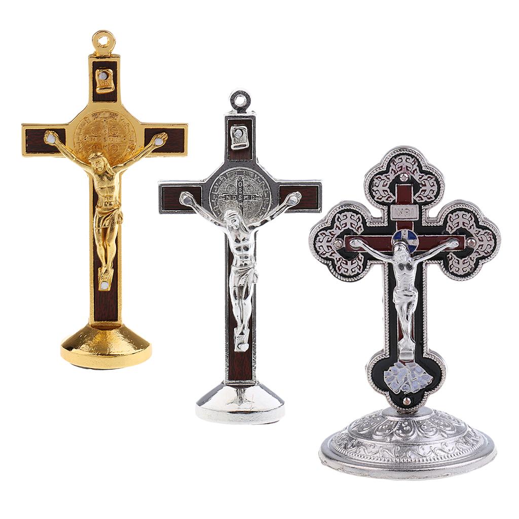 3X Crucifix Jesus Christ Cross Statue Figurine for Car Home Chapel Decor