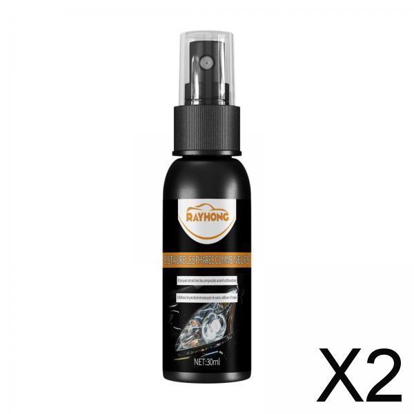 2xCar Headlight Renewal Polish Car Assecories Car Headlight Repair Fluid Spray 30ml Set