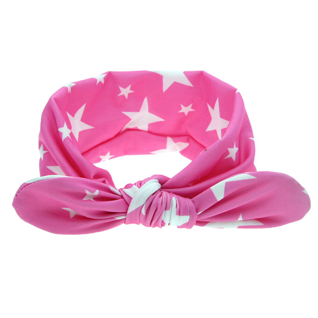 Cute Rabbit Ears Headband Baby Infant Children's HeadBand Rose red star